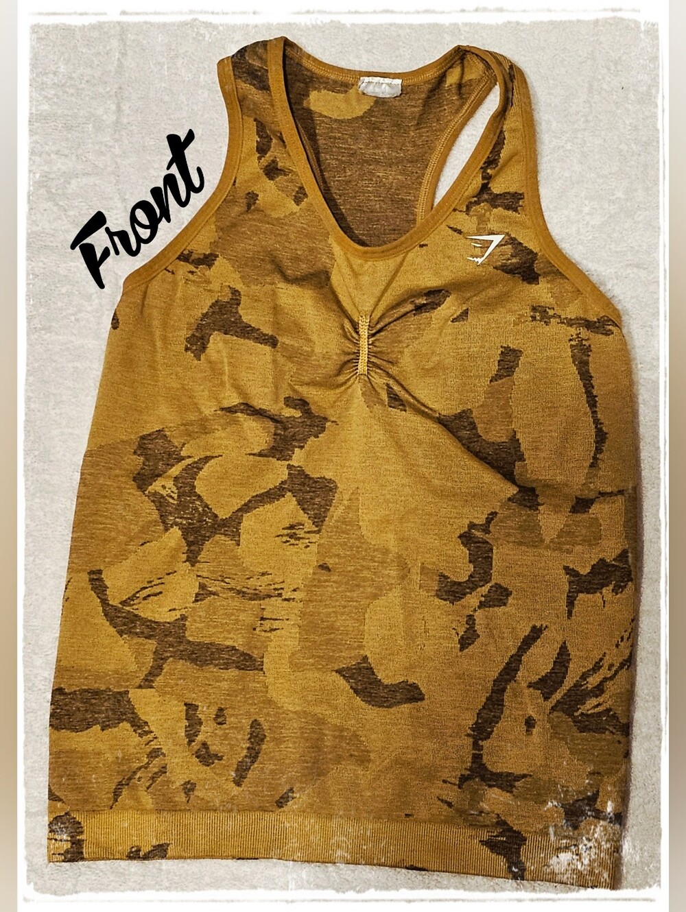 Gymshark Adapt Camo Ruched Racerback Seamless Tank Top EUC Small / Medium